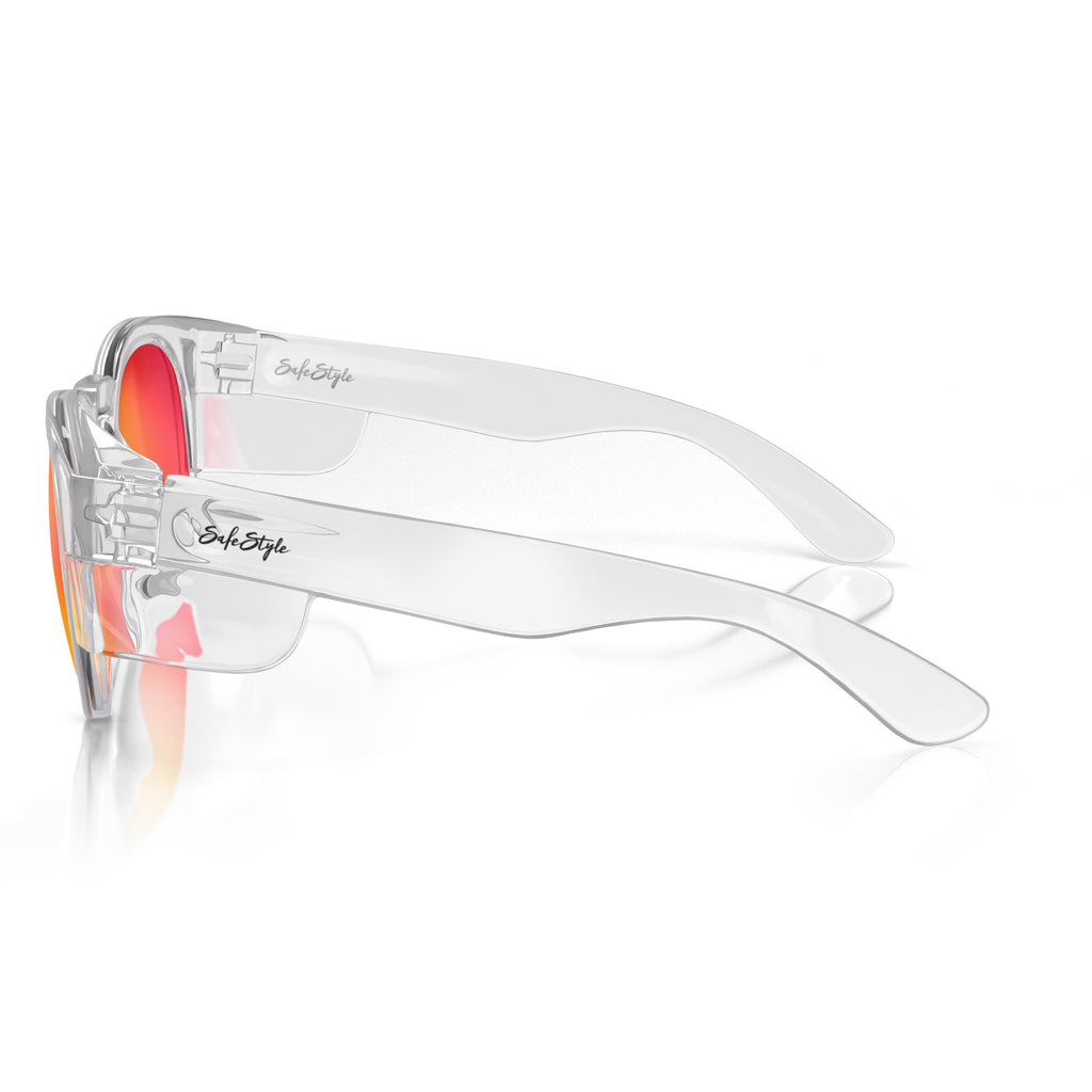 SafeStyle Cruisers Clear Frame/ Mirror Red Polarised Lens