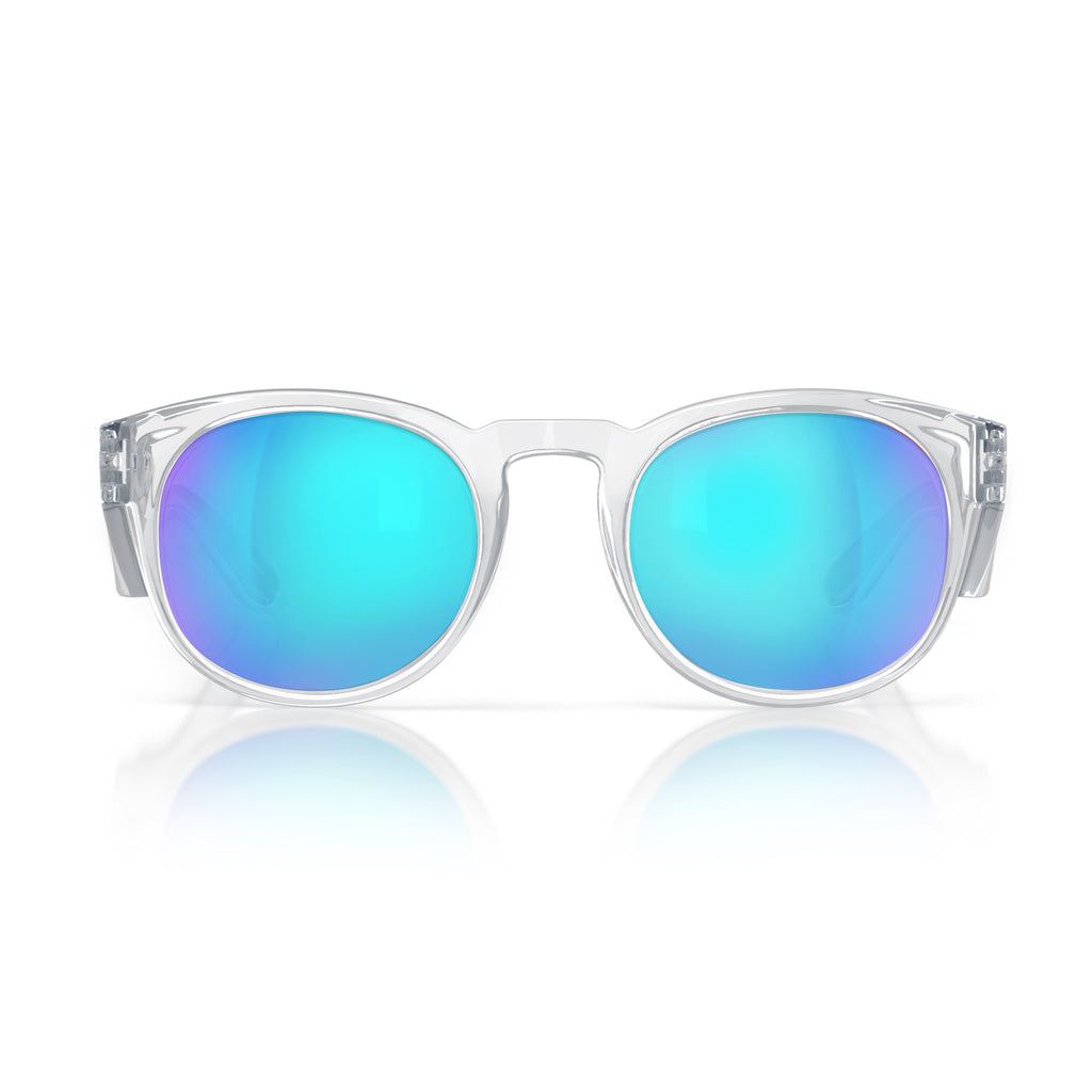 SafeStyle Cruisers Clear Frame/ Mirror Blue Polarised Lens