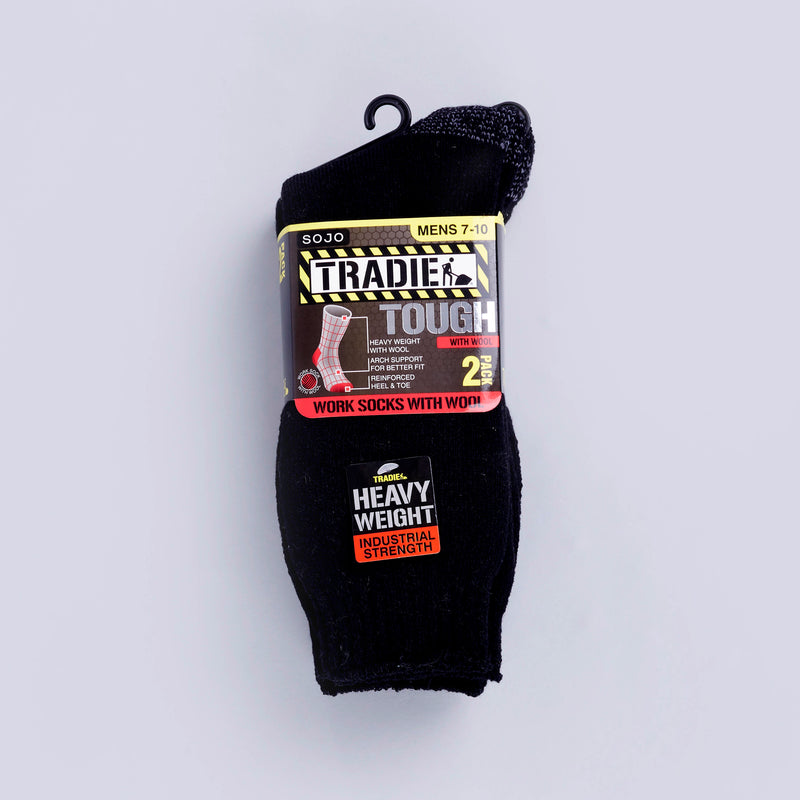 Tradie Mens Wool Blend Work Socks 2PK