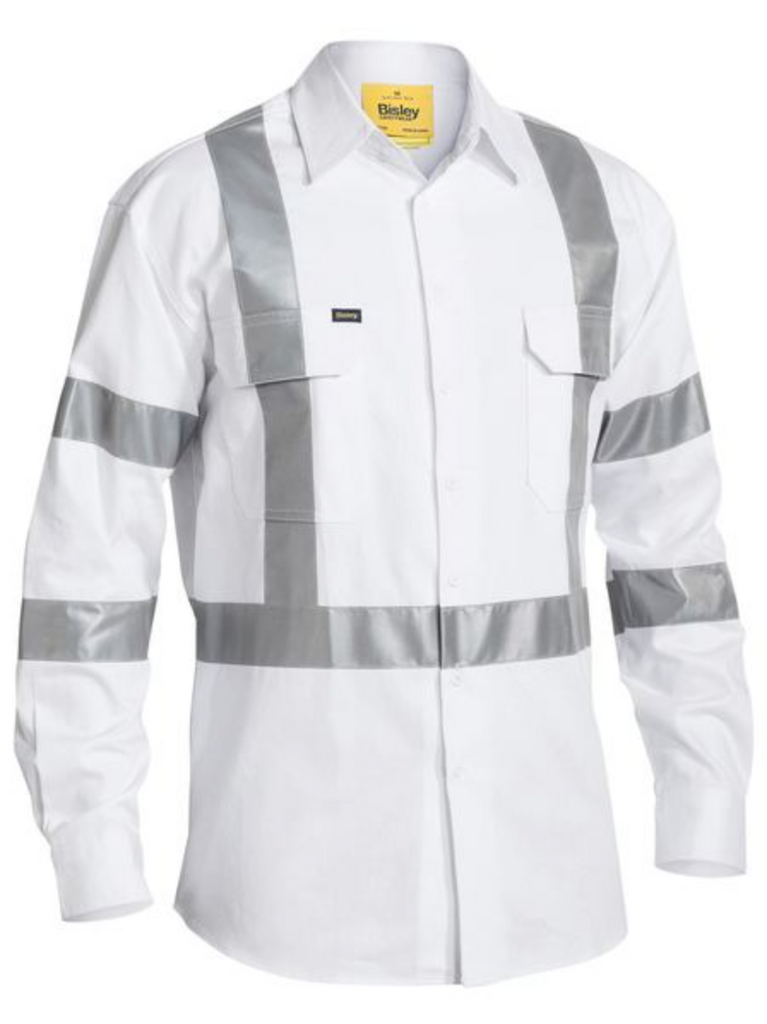 Bisley 3M Taped White Drill Shirt