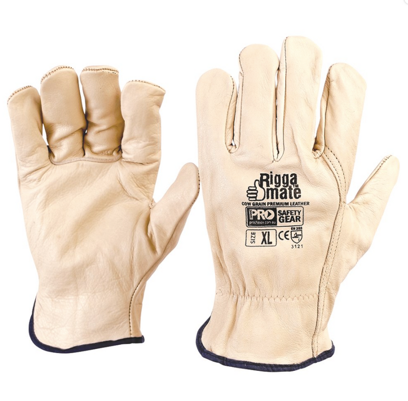 Riggamate Beige Premium Cowgrain Gloves